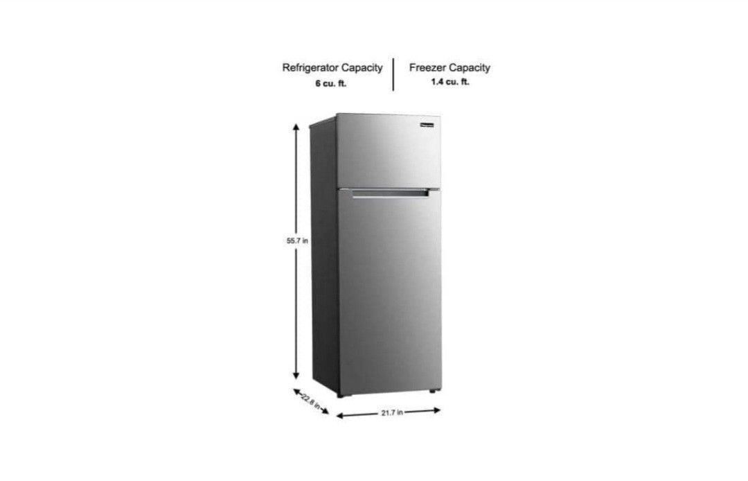 Magic Chef 7.4 cu. ft. 2-Door Mini Fridge in Platinum Steel with Freezer  for Sale in Lake Elsinore, CA - OfferUp