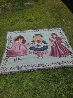 Beautiful  Woven Vintage Doll Tapestry