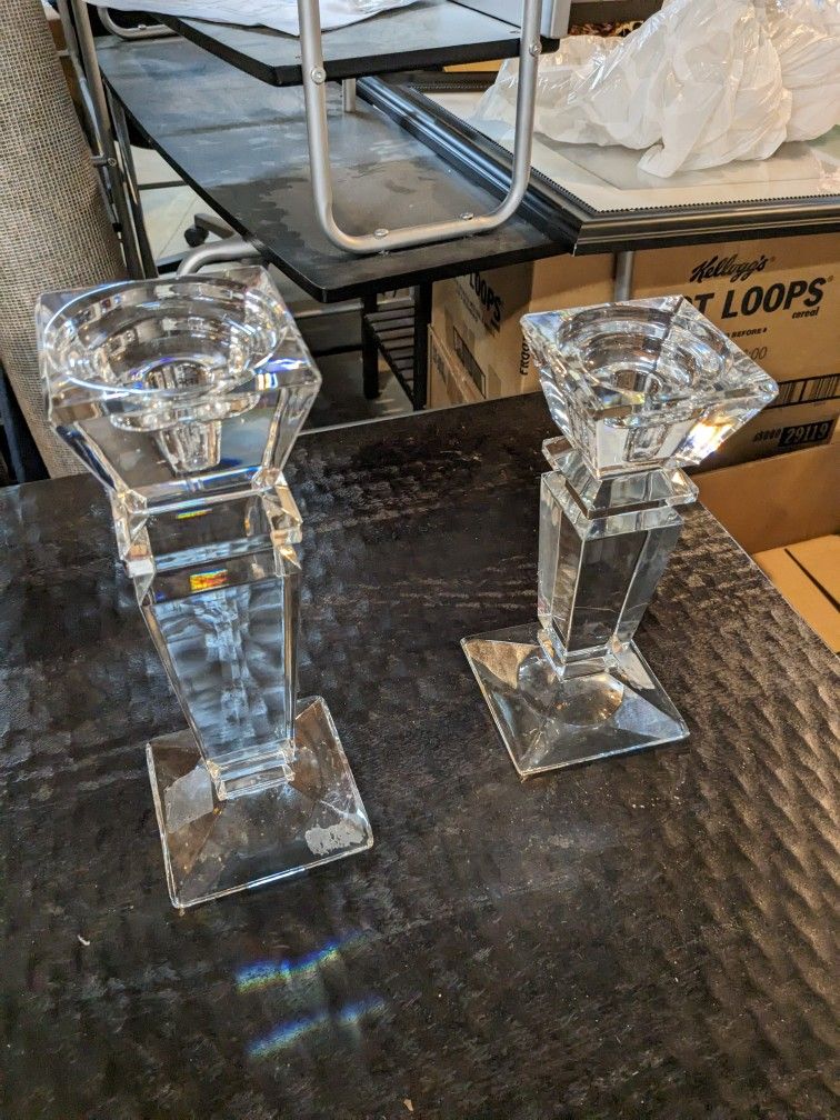 Glass Candlestick Holders
