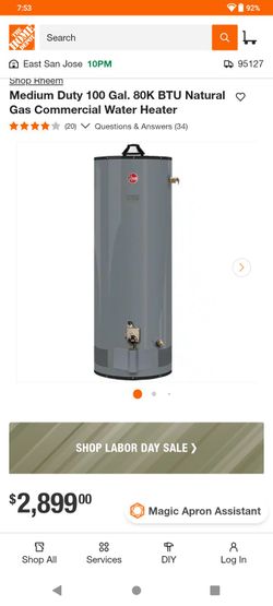 WATER HEATER 120GAL (NEW)