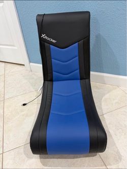X Rocker Floor Gaming Chair Blue Black