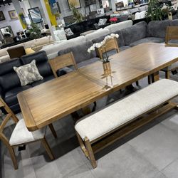 6pc Dining Set ✨ Long Table 108”L 