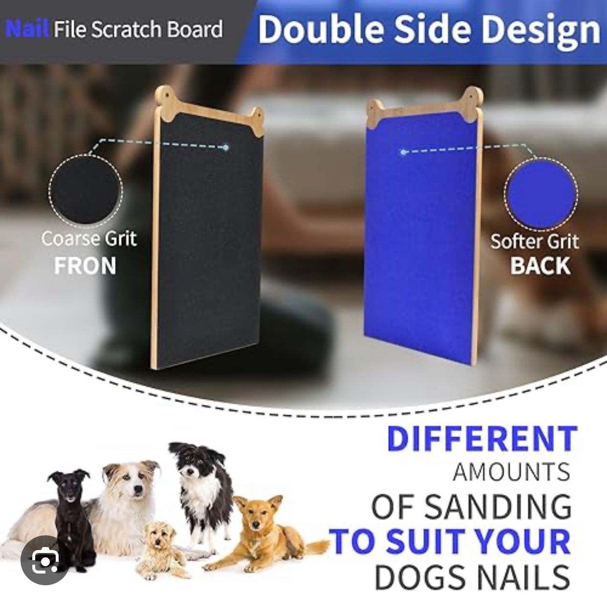 Brand New in Box Blue Dog Scratch Pad For Large Dog-Dog Scratching Pad Double Sided Large Size-Wall-Mounted Dog Nail File-Fear Free Nail