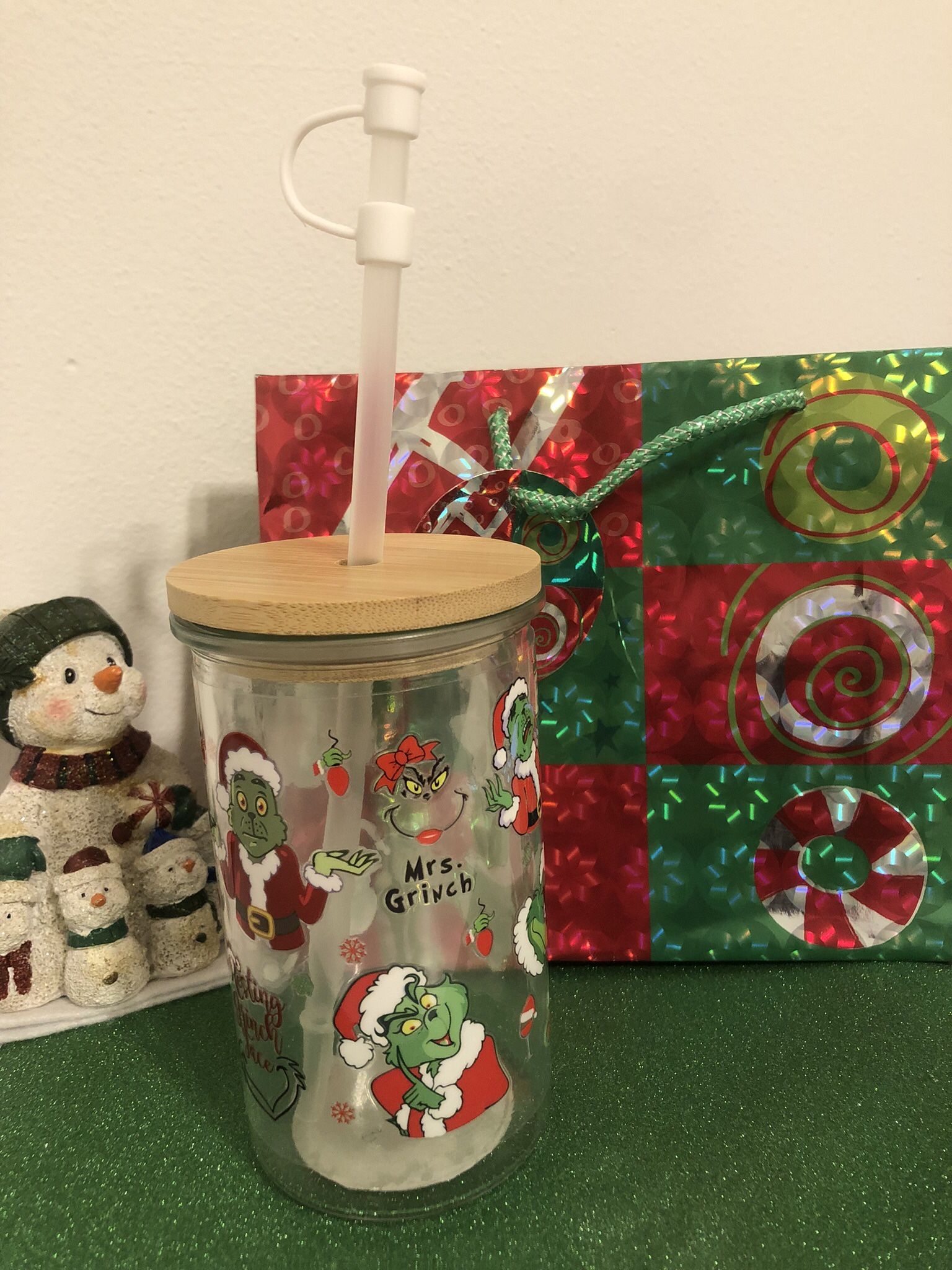 Holiday Grinch Libby Glass Cup