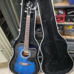 IBANEZ V70CE-LBS ACOUSTIC GUITAR WITH HARD CASE PRE OWNED 881876-1 