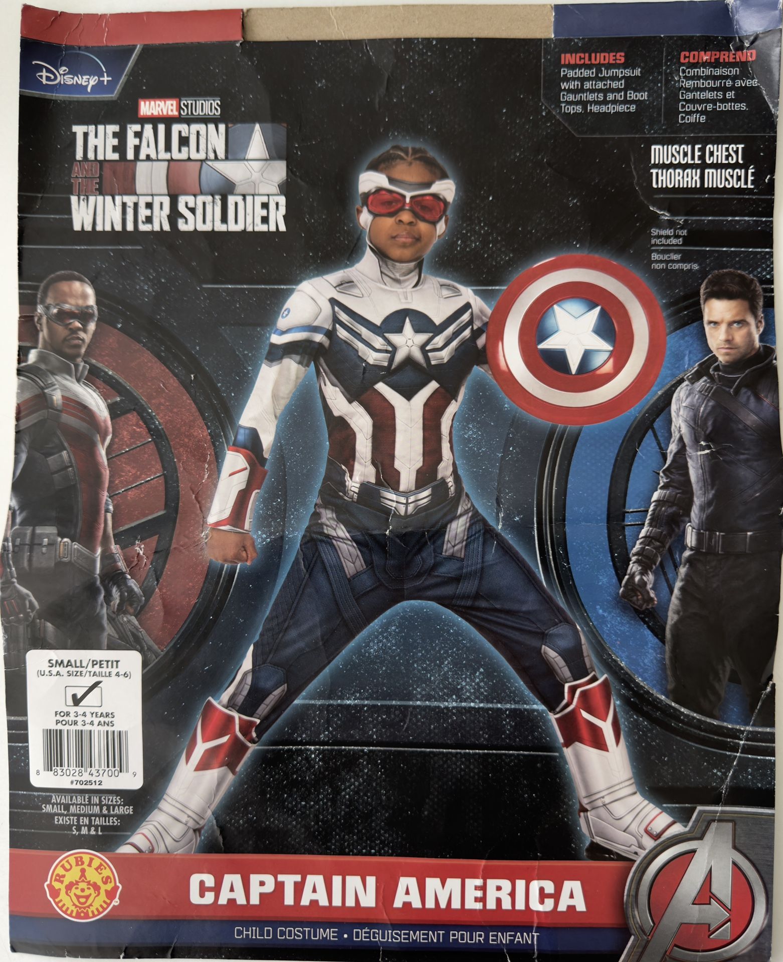 Halloween Costume Captain America Small She 3-4 Year Age