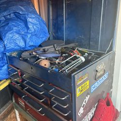 Tool Box With Cart And Tools 