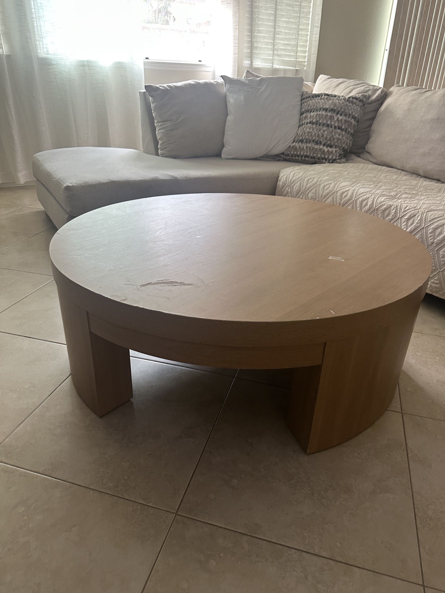 Round Wood Coffee Table