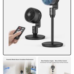 JRD Fan for Bedroom, 70° Oscillating Standing Fans, Quiet Floor Fan, 100ft