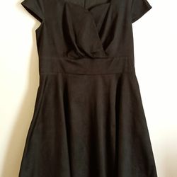 Hanpceirs Black Cap Sleeve 1950s Retro Vintage Cocktail Swing Dress With Pockets