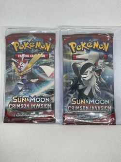 2x Pokemon tcg Sun & Moon Crimson Invasion loose booster packs