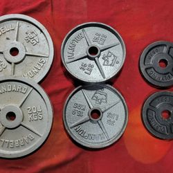 210Lbs 2" HOLE OLYMPIC PLATES. 2-45s. 2-35s. 2-25s. 
11525 S  HALSTED/ 7111.S WESTERN WALGREENS 
200$      CASH ONLY AS IS.  DELIVERY AVAILABLE $