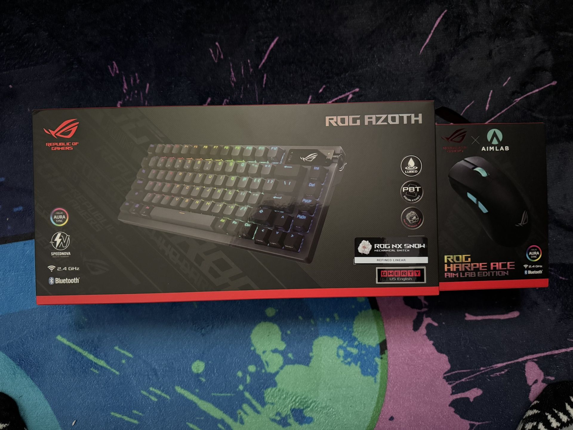 ROG Azoth Keyboard & Harpe Ace Aimlab Mouse