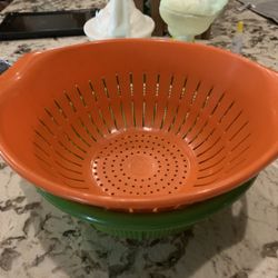 Two Vintage Strainers  Great Colors