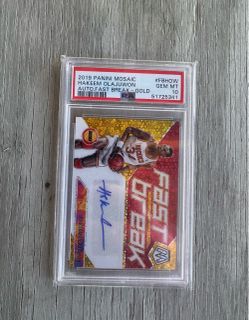 2019 PANINI MOSAIC HAKEEM OLAJUWON BREAK -GOLD 07/10 PSA 10 Pop 1