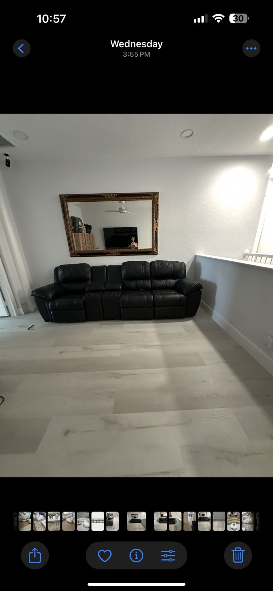 Black Faux Leather Theater Seat Seats Motion