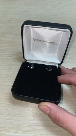 Real Onyx And Silver Earrings