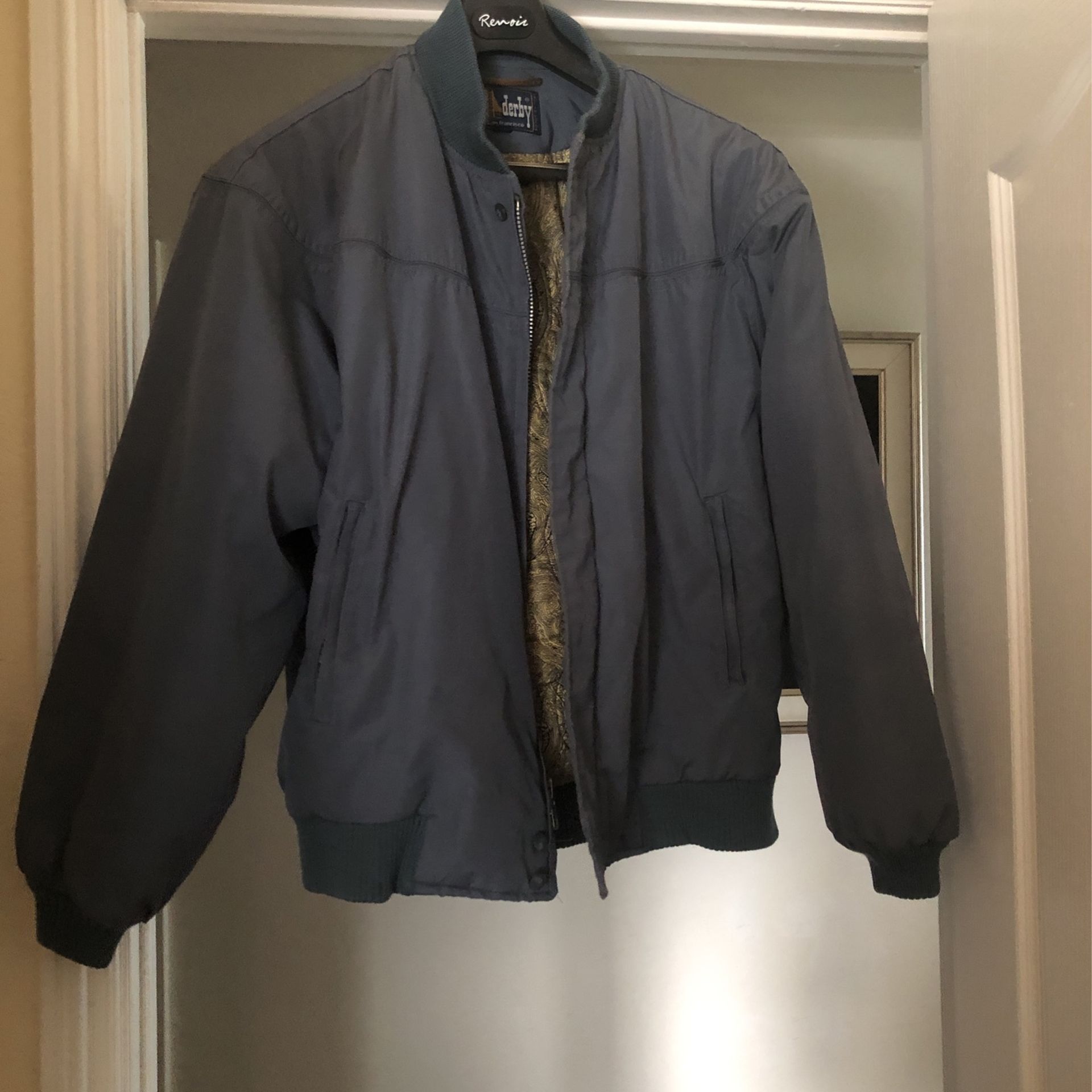 Vintage Bomber Jacket/Derby Of San Francisco Size46 Gray/green Nice Condition