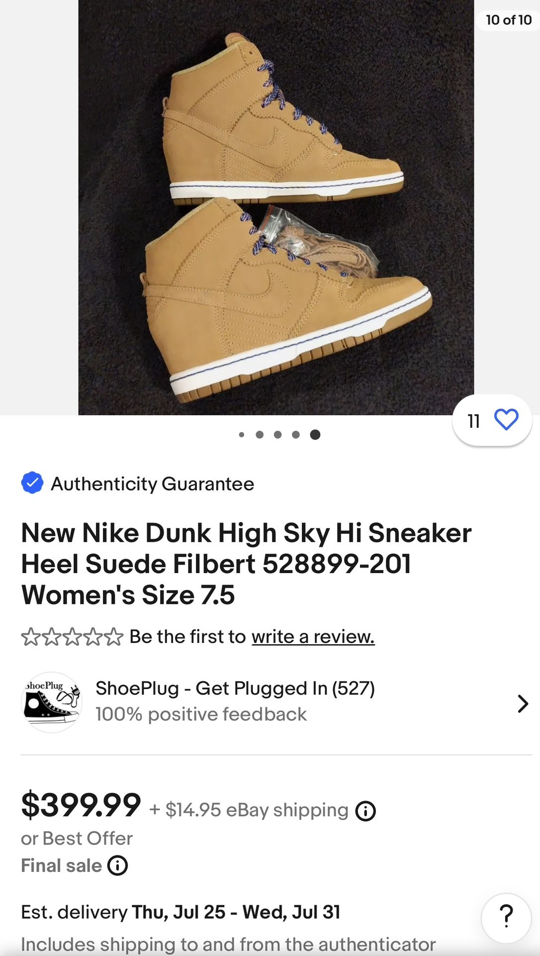 Nike Sky Dunks NIKE Dunk Sky High Women Suede Hidden Wedge Heel