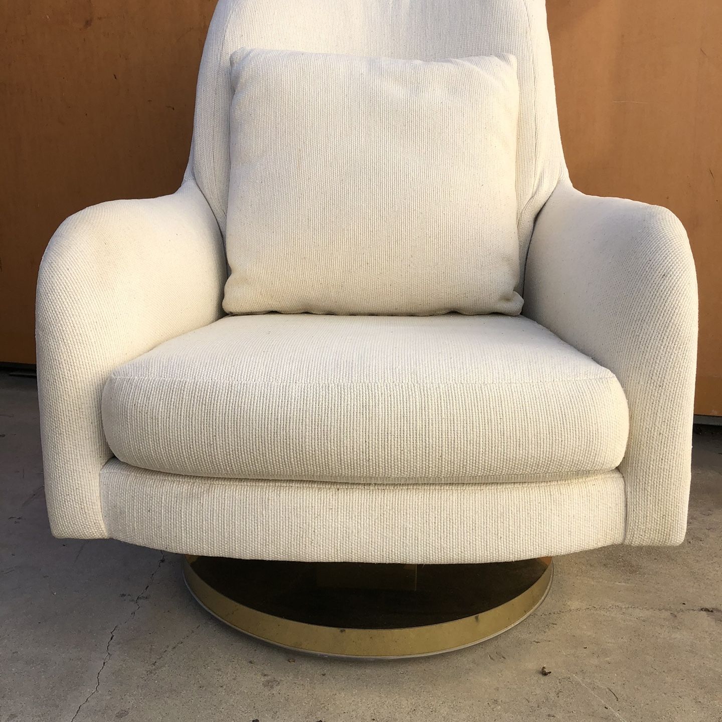 Vintage Milo Baughman - Thayer Coggin Brass Swivel Base Chair