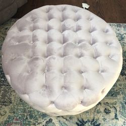 Round Lavendar Velvet Ottoman