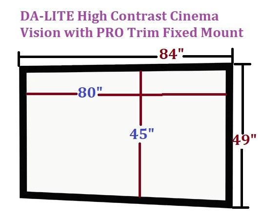 DA-Lite High Contrast Cinema Vision w/Pro Trim Fixed Mount