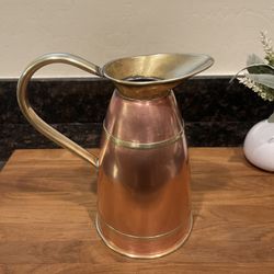 Vintage Peerage Copper And Brass Pitcher