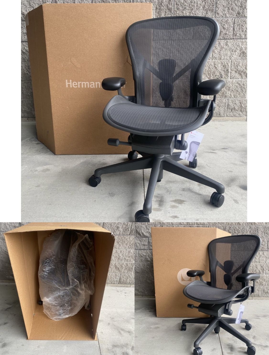 2023-24 Model Brand New Herman Miller Aeron B Remastered Office Chair With Posture Fit SL Back Lumbar 