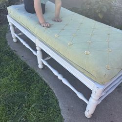 Antique Vintage Upholstered Bench