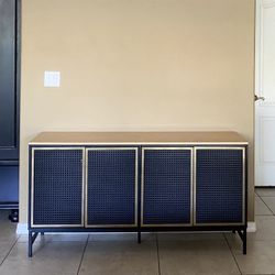 Sideboard Cabinet Entry Credenza Metal Wicker 