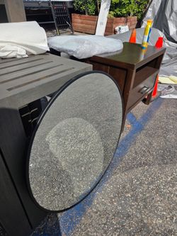 NEW Large Round Wall Mirror Black Frame