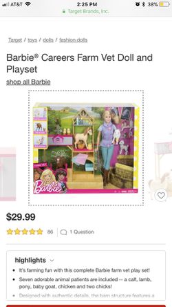 Barbie Careers Farm Vet Doll & Playset