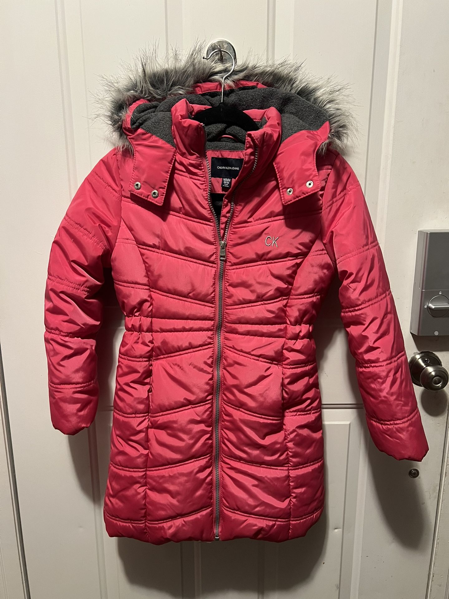 Girls Pink Calvin Klein Coat