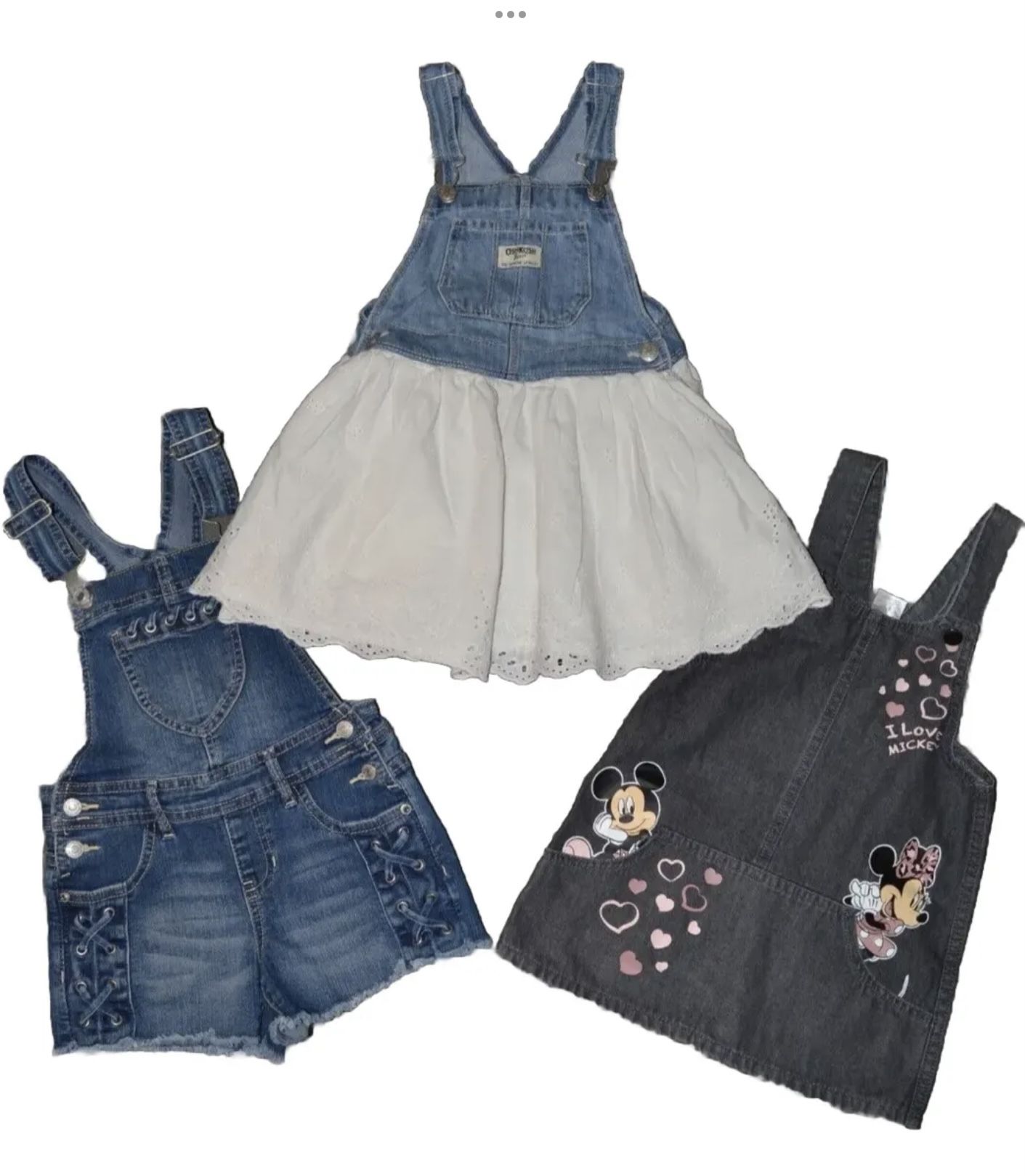 OshKosh Overall Dress Jordache & Junior Minnie Toddler 4T/6 Kids Girls