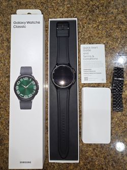 Samsung Galaxy Watch6 Classic *47mm* Black *LTE Cellular* Unlocked Bluetooth/WiFi Smart Watch (SM-R965U) + Stainless Steel band