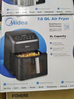 Midea HeatXpress 7.8 Qt. 8-in-1 XL Capacity Air Fryer Oven With Easy-View Window