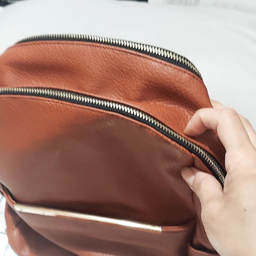 Brown Leather Backpack Purse