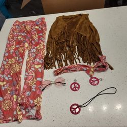 Brand New Girls Size Medium Hippie Halloween Costume 