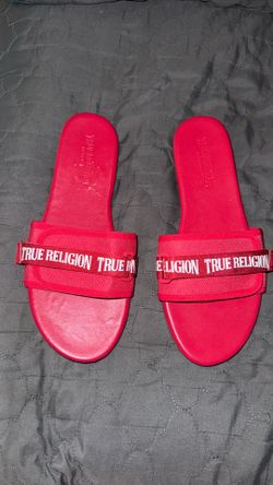True Religion Red Slide Sandals – Size 9
