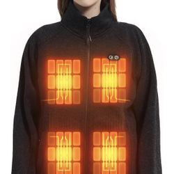 5 Heating Zone Self Heating Jacket, Dual Control Electric Coat with Battery Pack Included