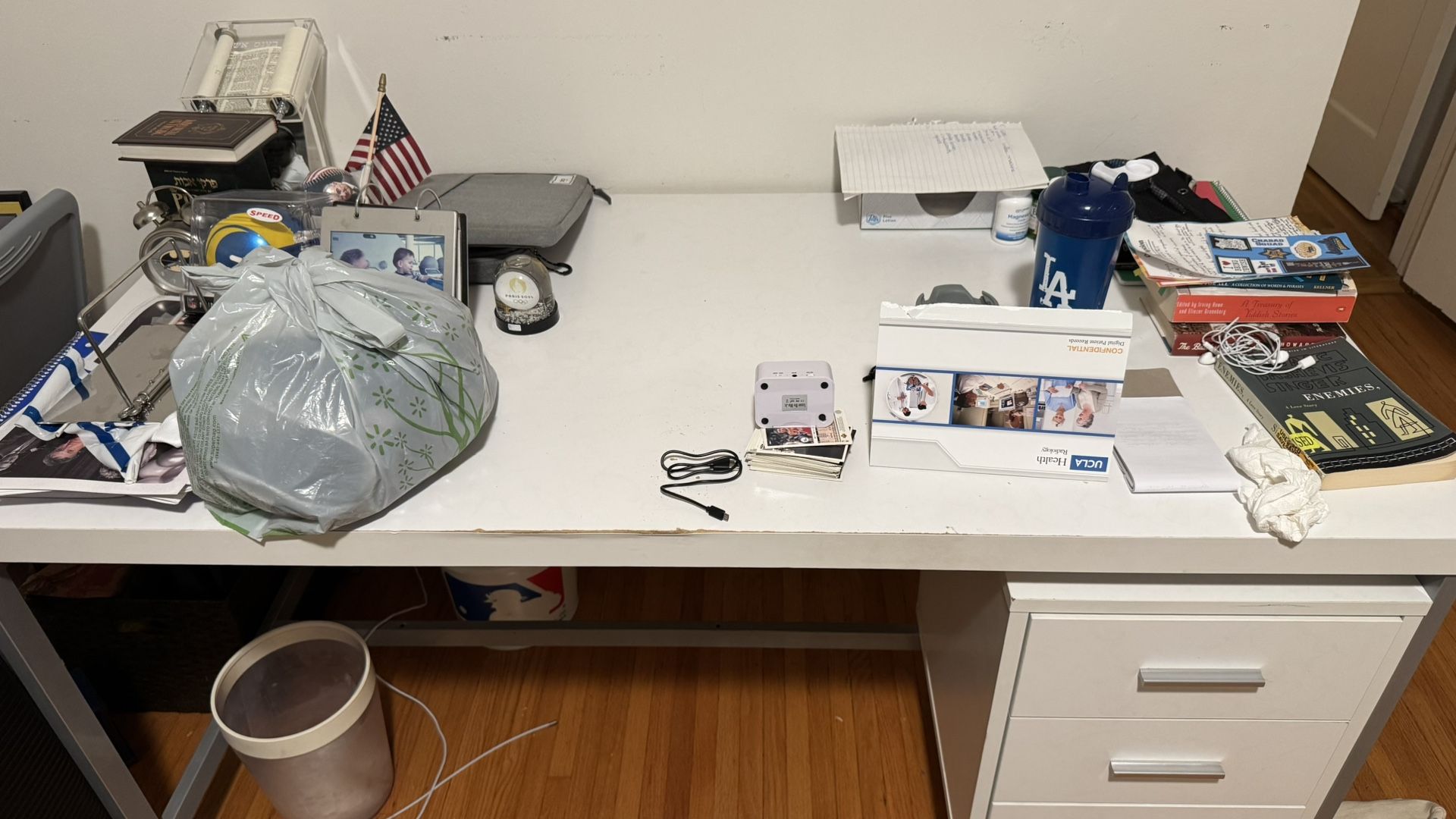 Spacious White Office Desk