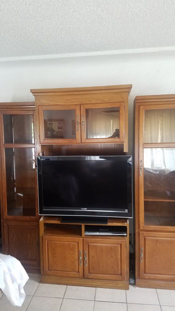 Entertainment center with shelving (TV NOT INCLUDED)