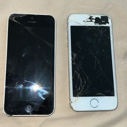 Two iPhones , iPhone 5c, iPhone 5s 