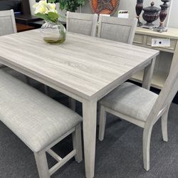 New Light Grey 6pcs Dining Set