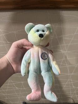 Birthday Bear Ty Beanie Baby Plush Stuffed Toy 1999