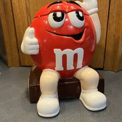 Mars M & Ms Red Character Ceramic Cookie Jar