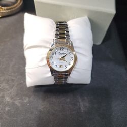 Precision By Gruen Quartz Womens Gold Tone Stainless Steel Bracelet Watch -