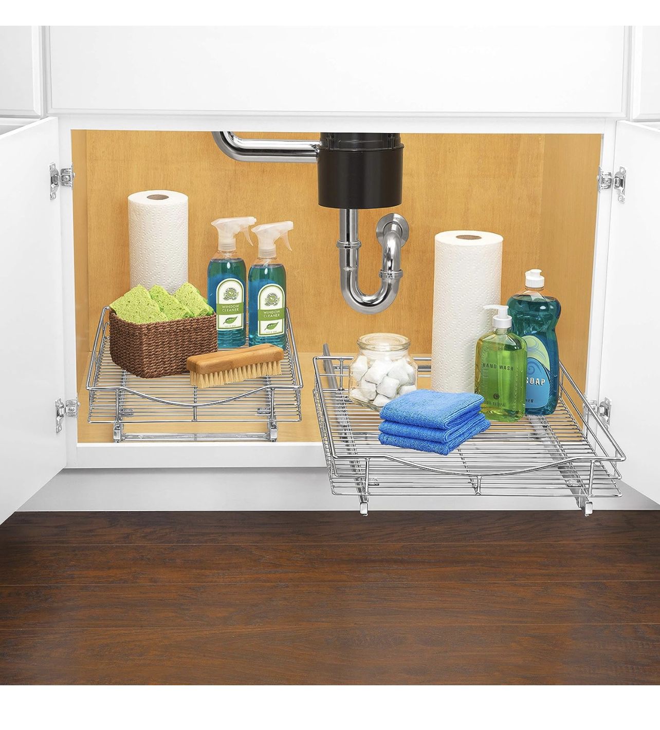 Chrome Roll Out Cabinet Organizer