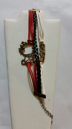 Leather Strand Charm Bracelet