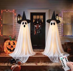 2 Pack 5FT Lighted Halloween Ghost Decorations with Remote